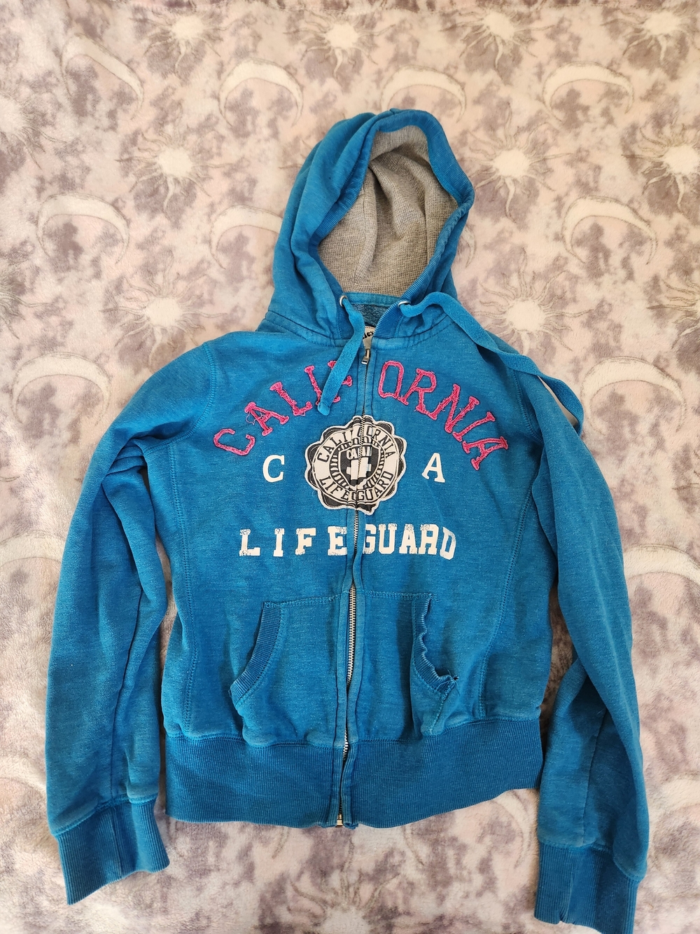 Reflex Blue Hooded Teddy Jacket with Logo